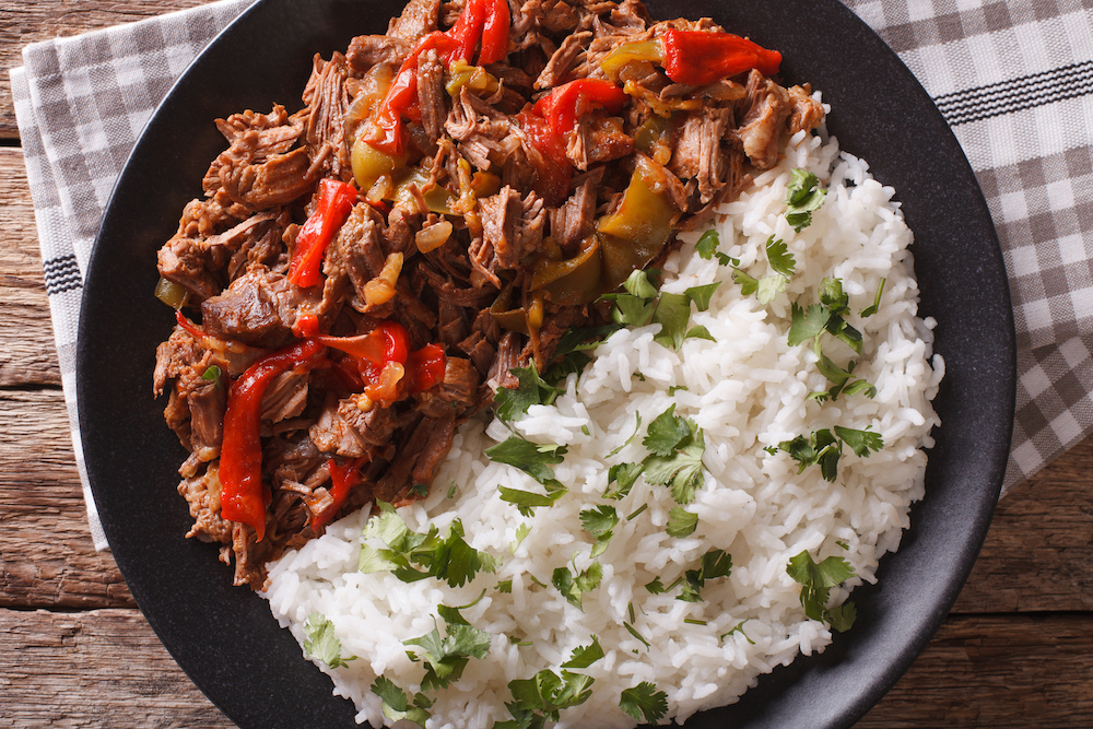 Cuban cuisine: Ropa Vieja with rice