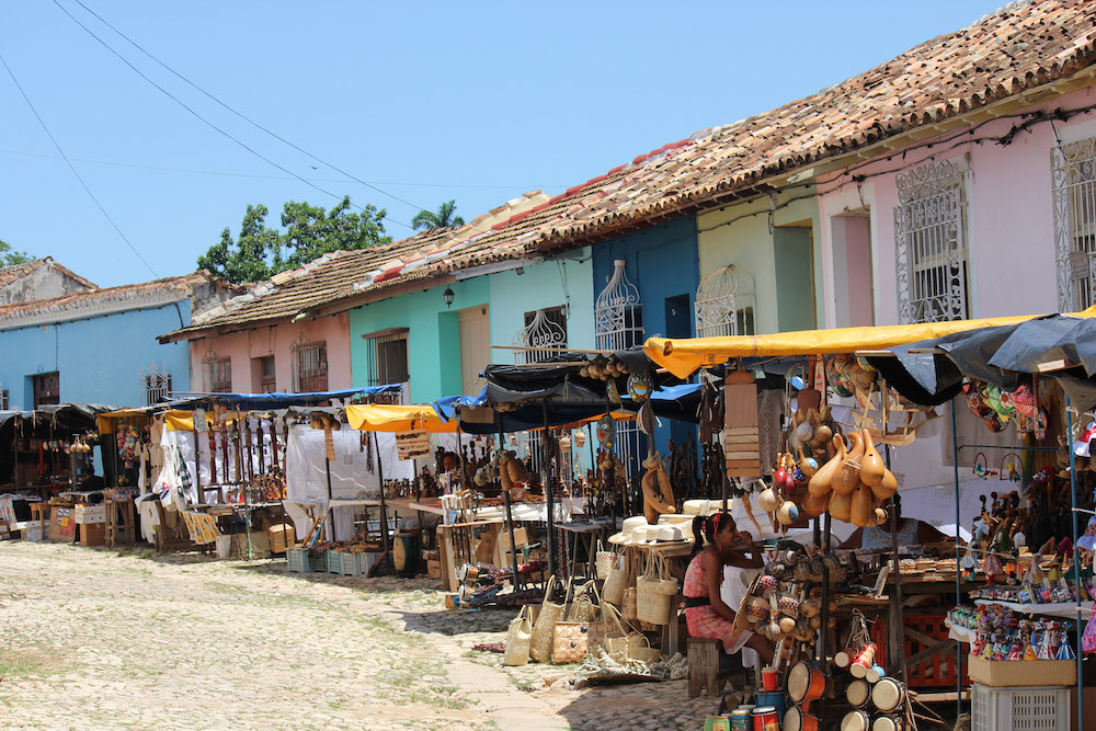 The Complete Trinidad, Cuba Travel Guide.  Open air street market in Trinidad, Cuba.