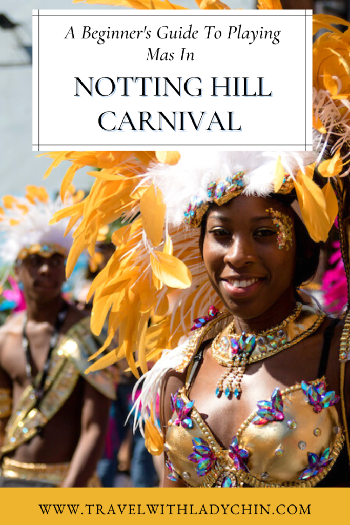 Masquerader at Notting Hill Carnival in London 