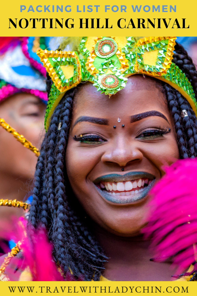 An image of a masquerader at Notting Hill Carnival in London, UK.