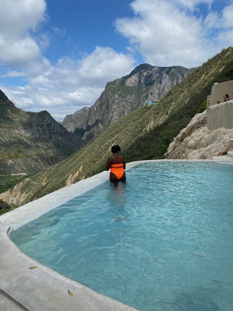 Scenic view of the thermal pools at Grutas Tolantongo.