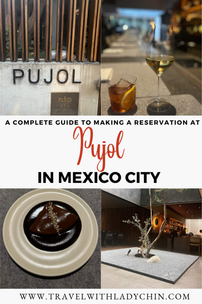 Pinterest pin for how to make a reservation at Pujol in Mexico City. 