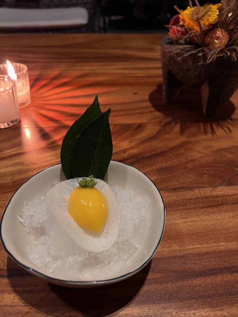 Mango jicama at Pujol in Mexico City.