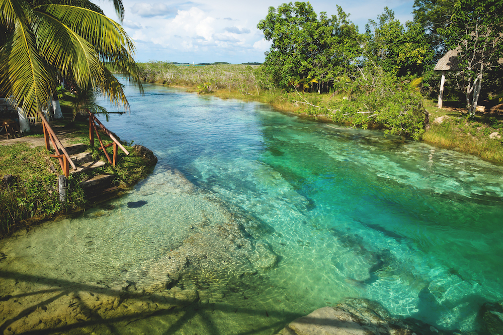 Picture at Los Rapidos in Bacalar Mexico