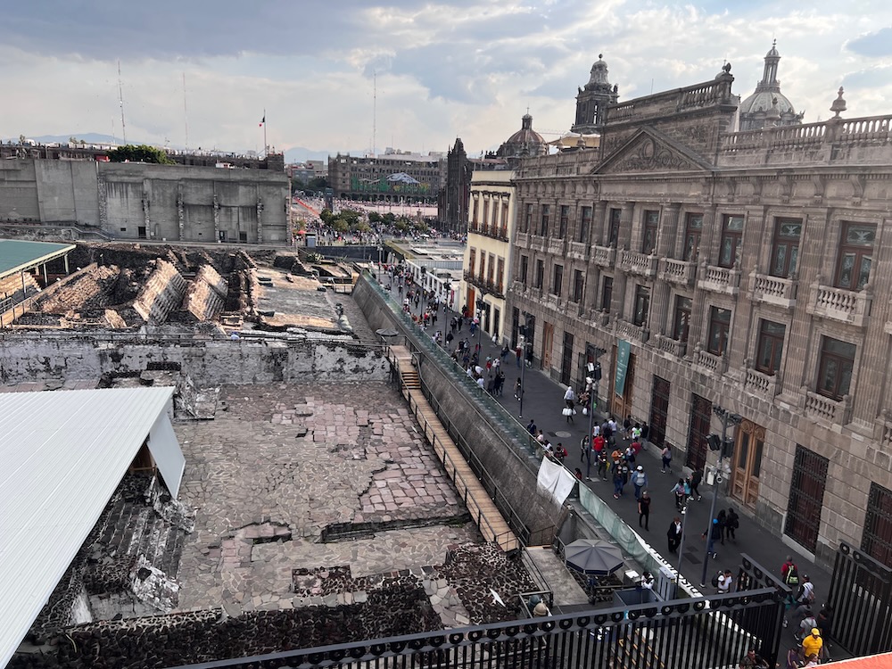 View of the Aztec Ruins from El Mayor rooftop.