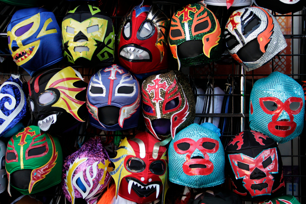 Image of lucha libre masks. 