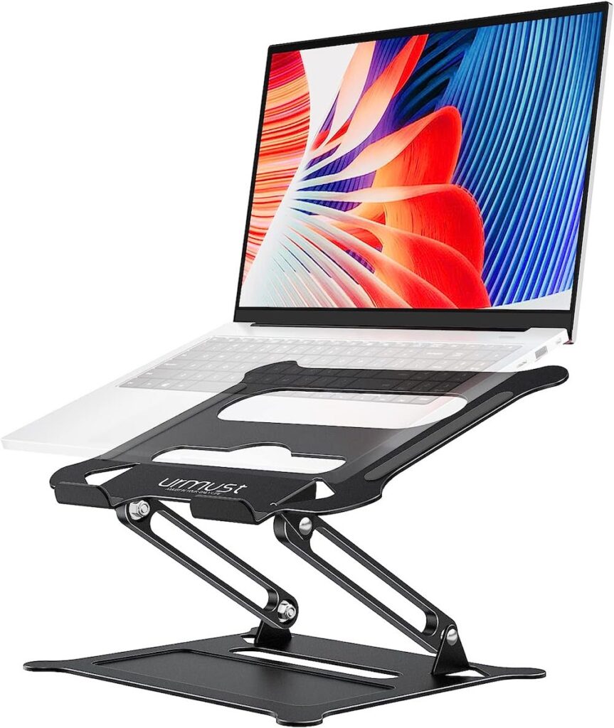 Adjustable laptop stand in the Holiday Guide for Digital Nomads & Remote Workers