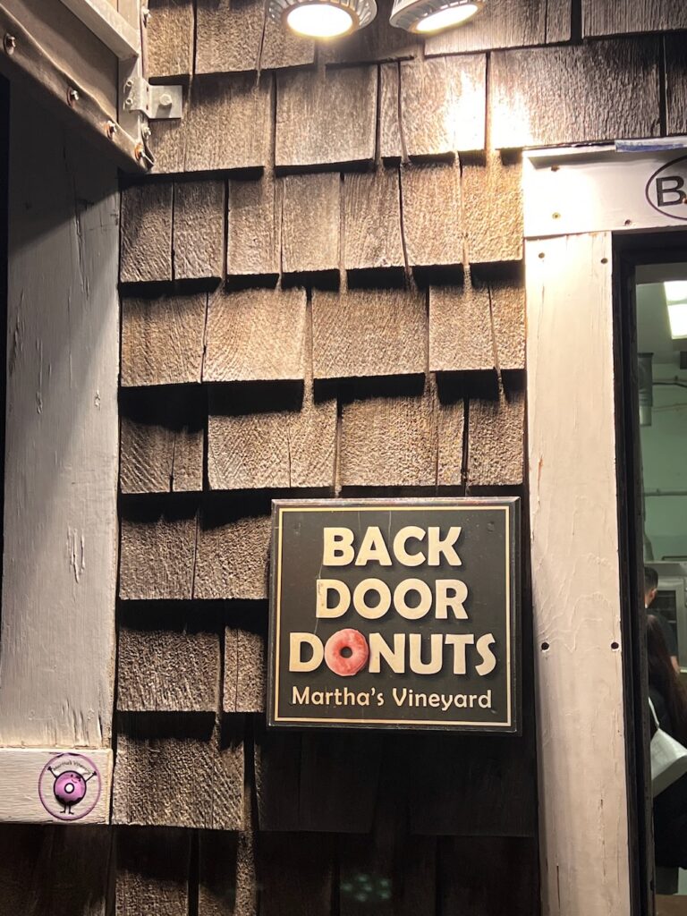 Backdoor donuts sign in Martha's Vineyard 