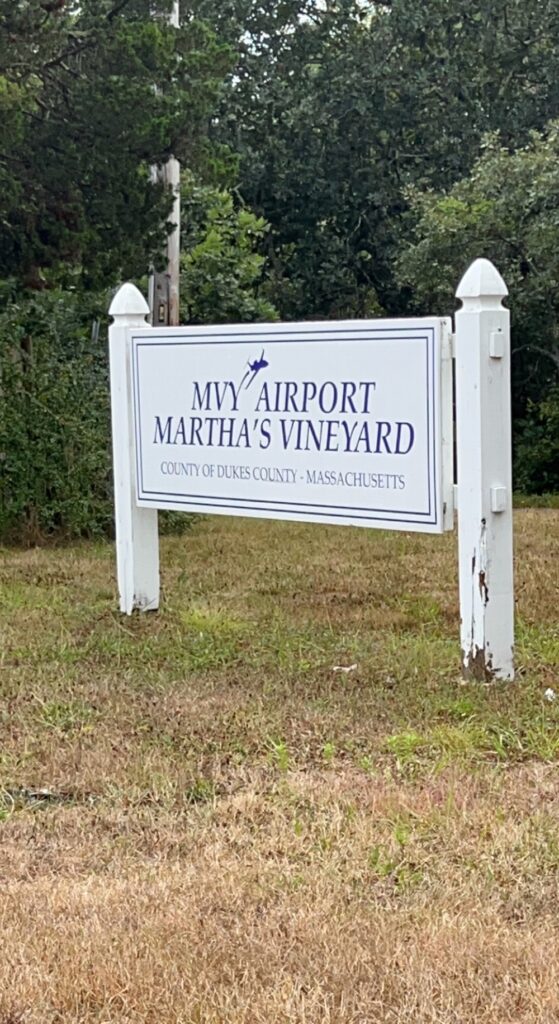 Sign for Martha's vineyard airport