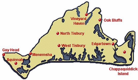 Map of Martha's Vineyard. 