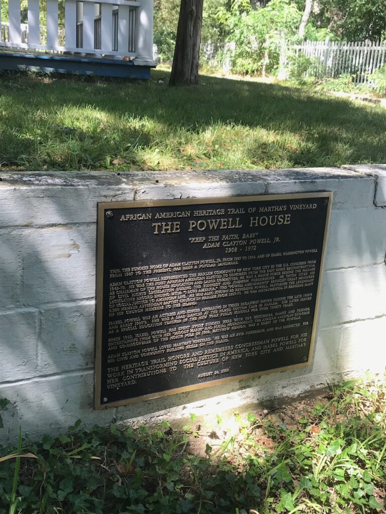 Bronze plaque along cement wall in Martha's Vineyard. 