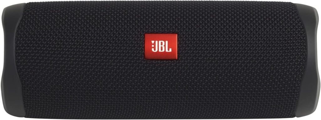 Black JBL portable speakers