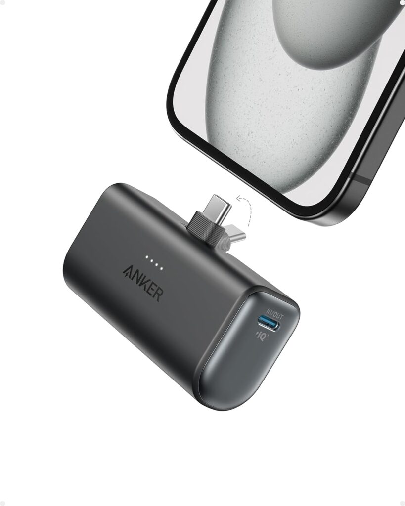 Black Anker Nano portable charger 