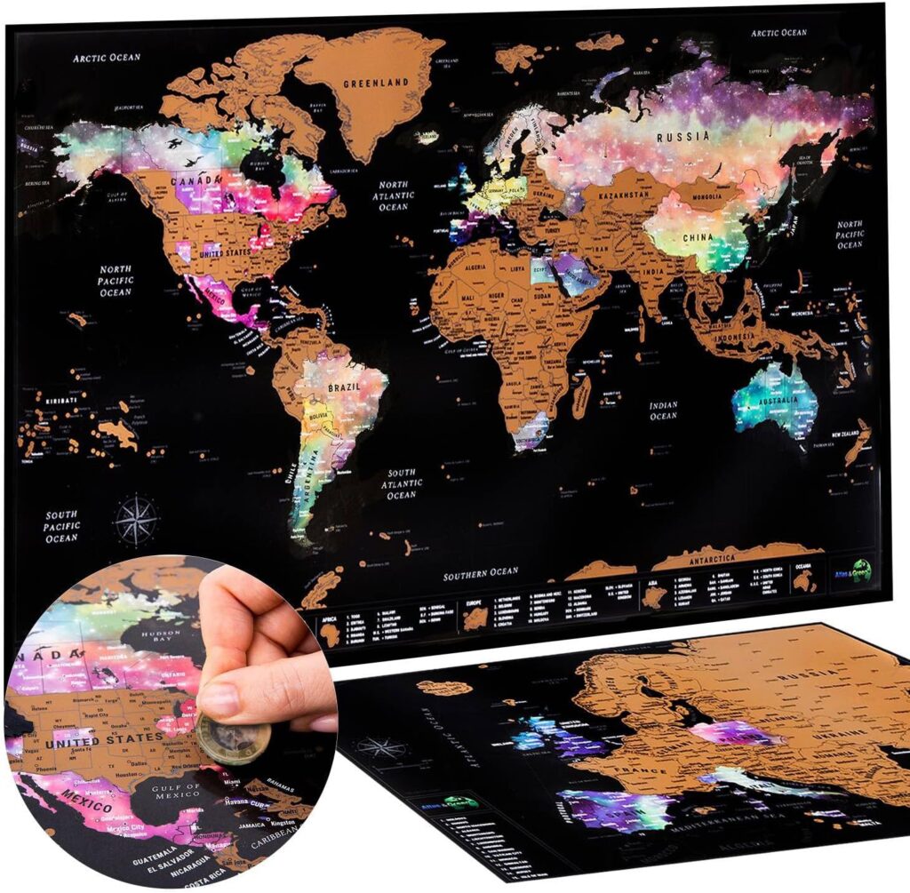 Best gifts for travelers: Scratch off world map