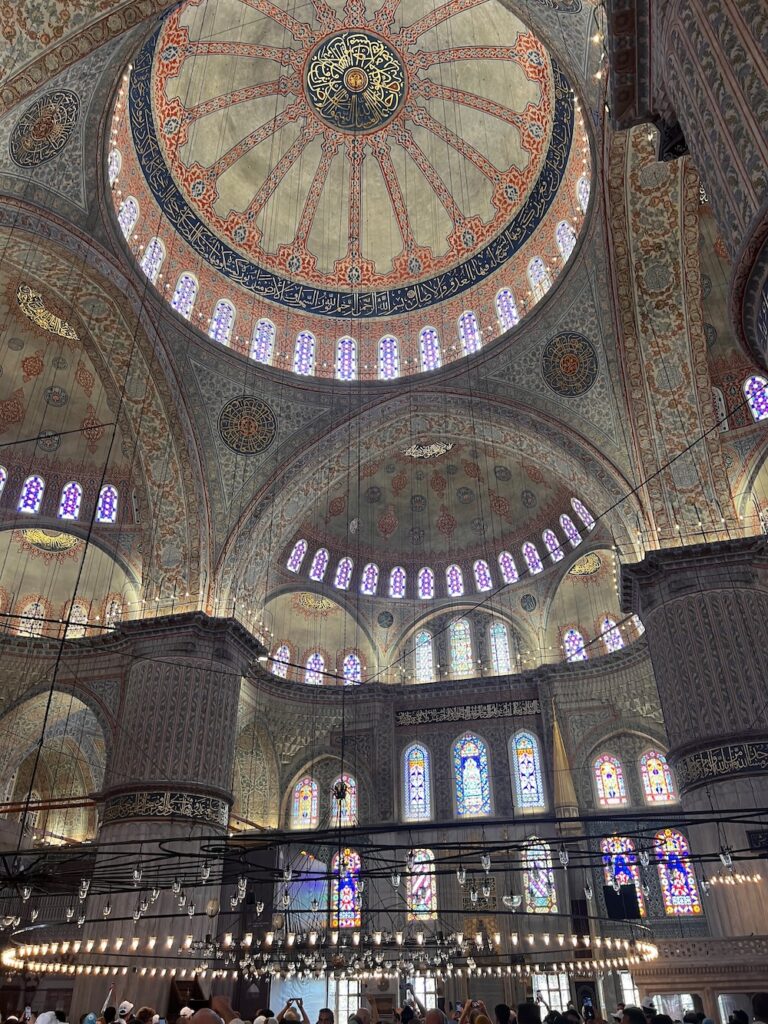 Stunning blue tiles from the Ottoman Empire Inside the Blue Mosque in Istanbul, Turkey. 